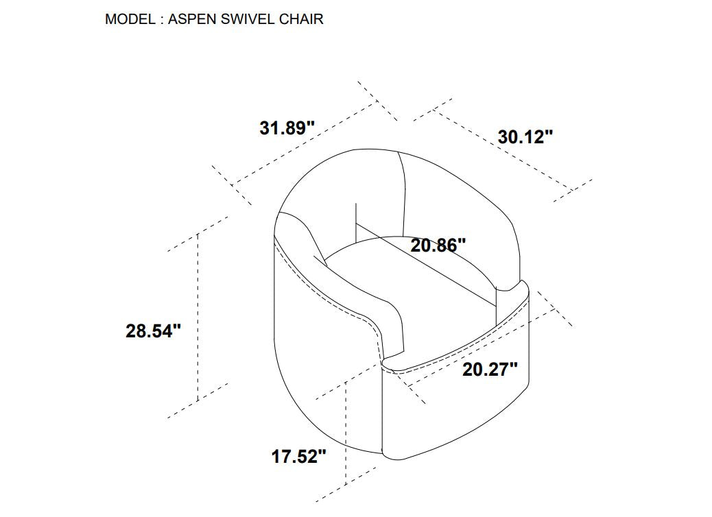 Aspen Swivel Chair - Ivory
