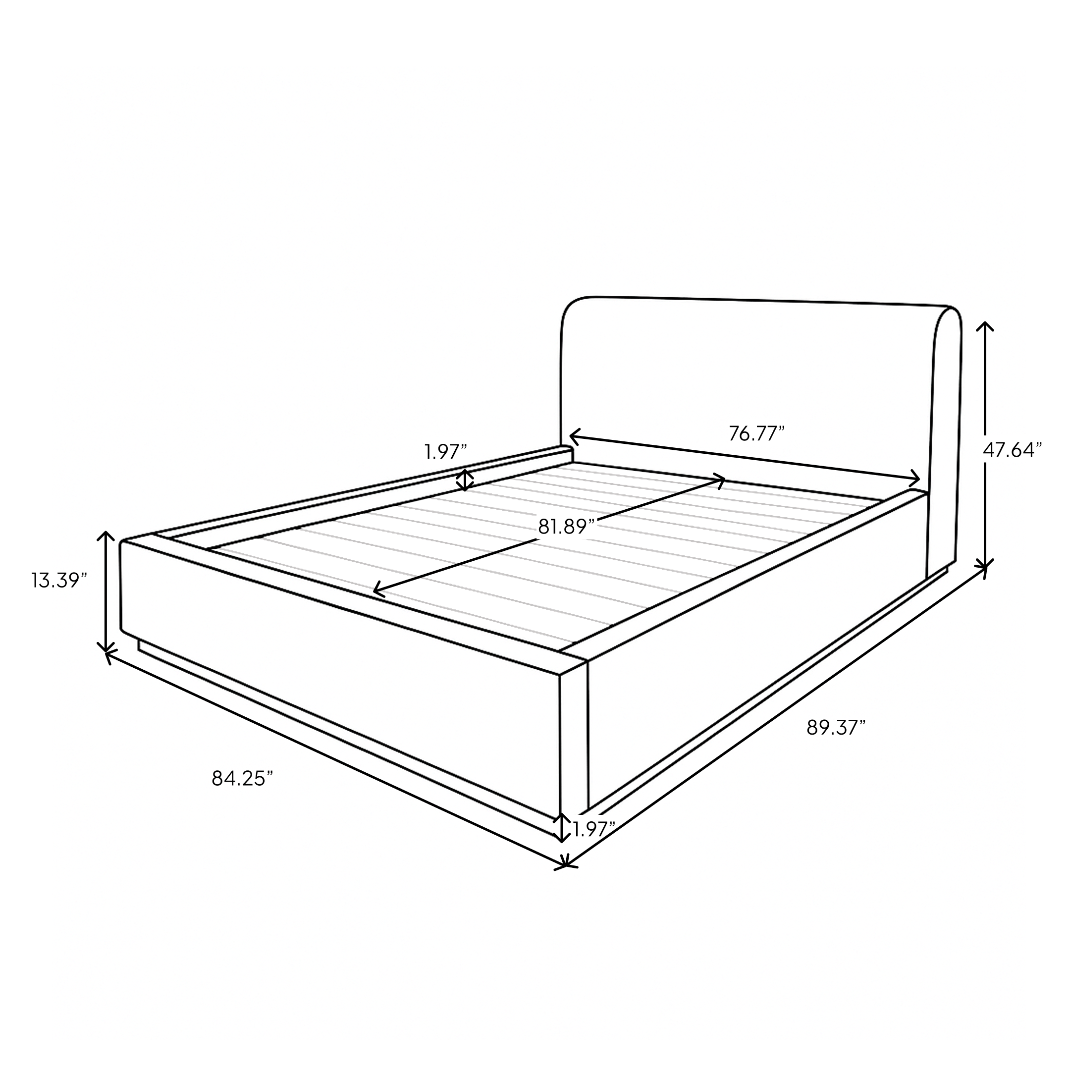 Faye King Storage Bed Short - Perfect Taupe
