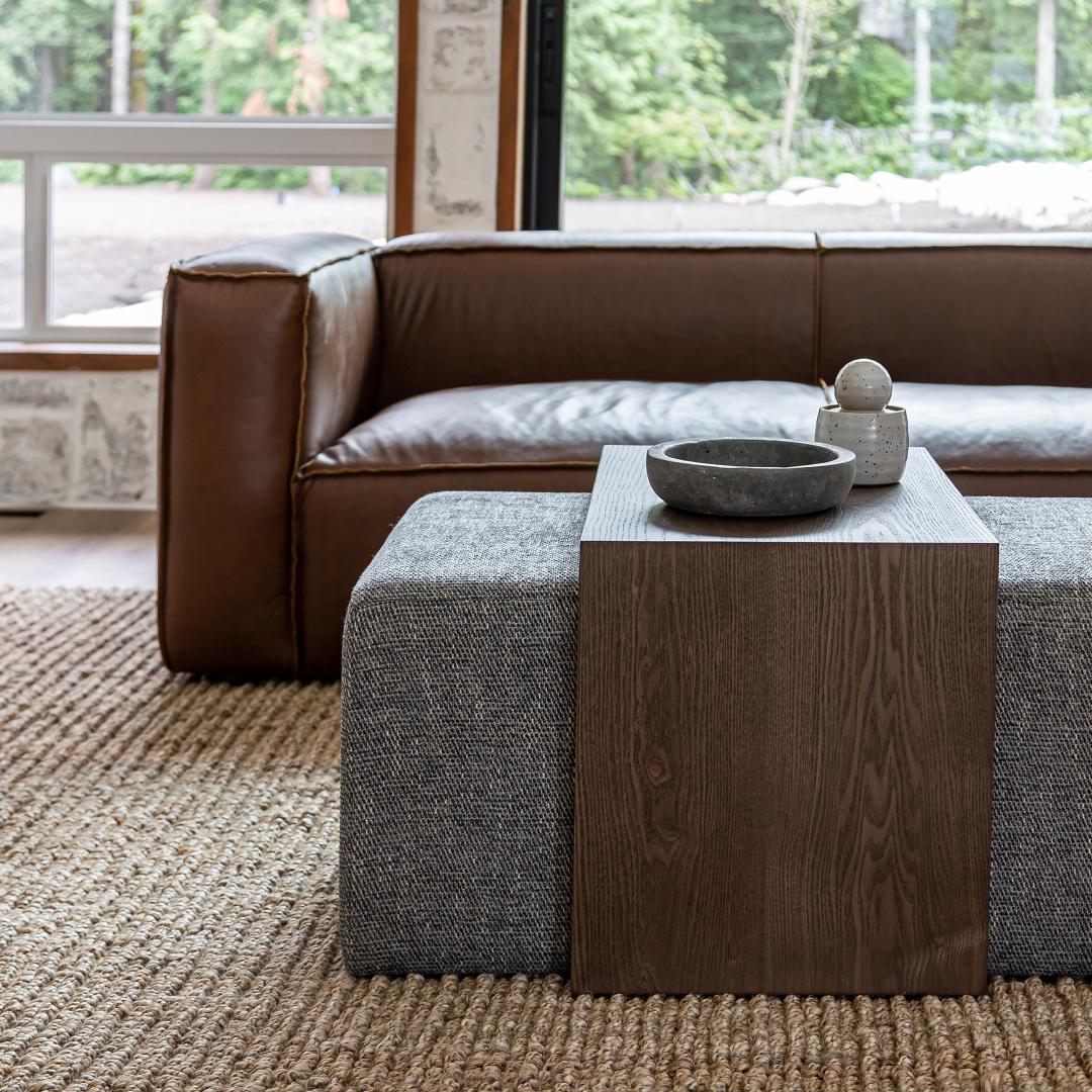Forest Coffee Ottoman - Pepper and Dark Oak