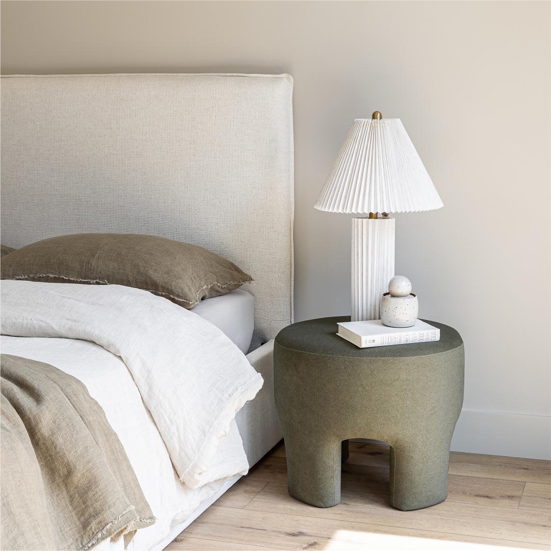 Julia King Storage Bed - Cream