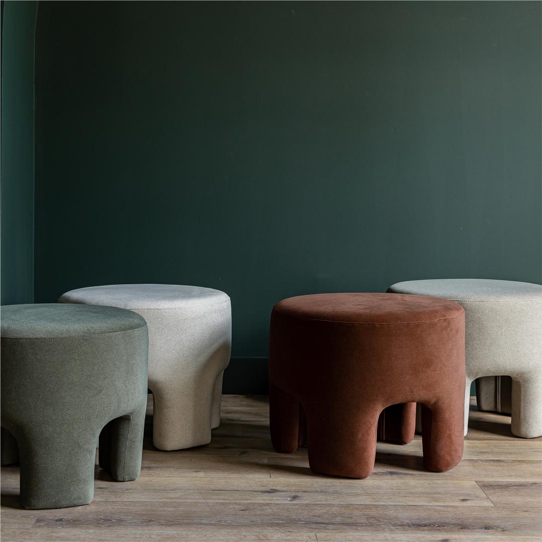 Ginger Ottoman - Velvet Chestnut