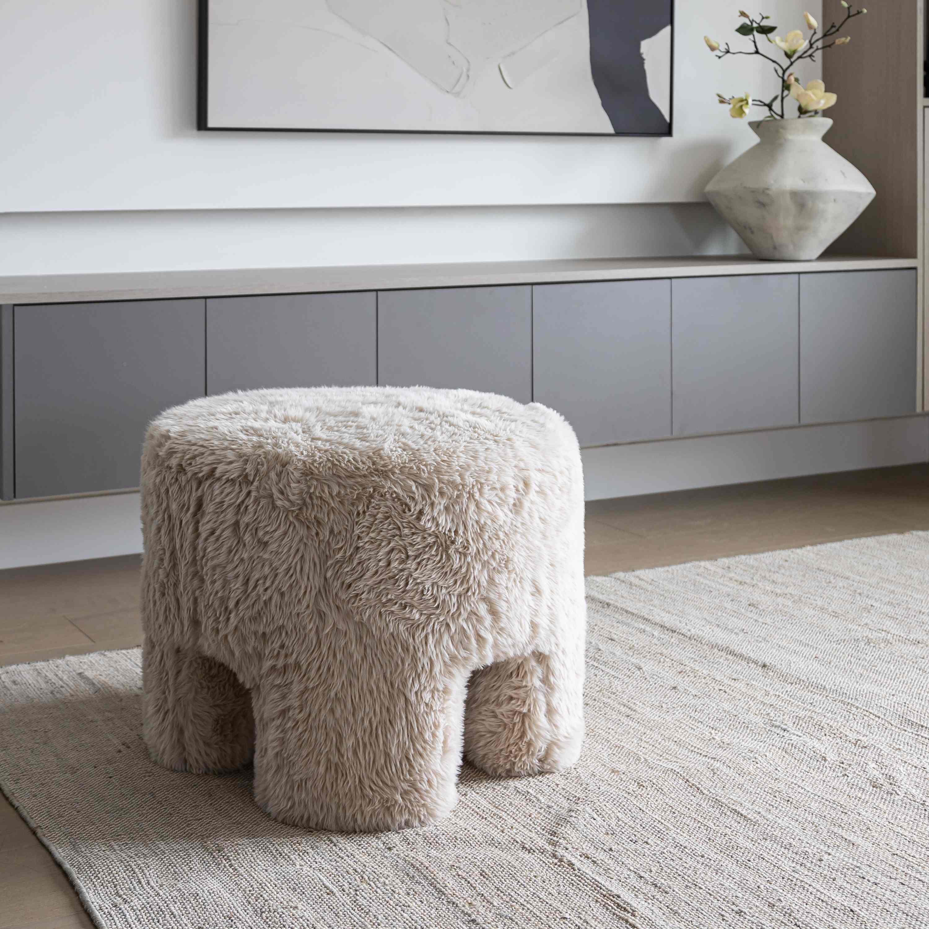 Ginger Ottoman - Downy Cream
