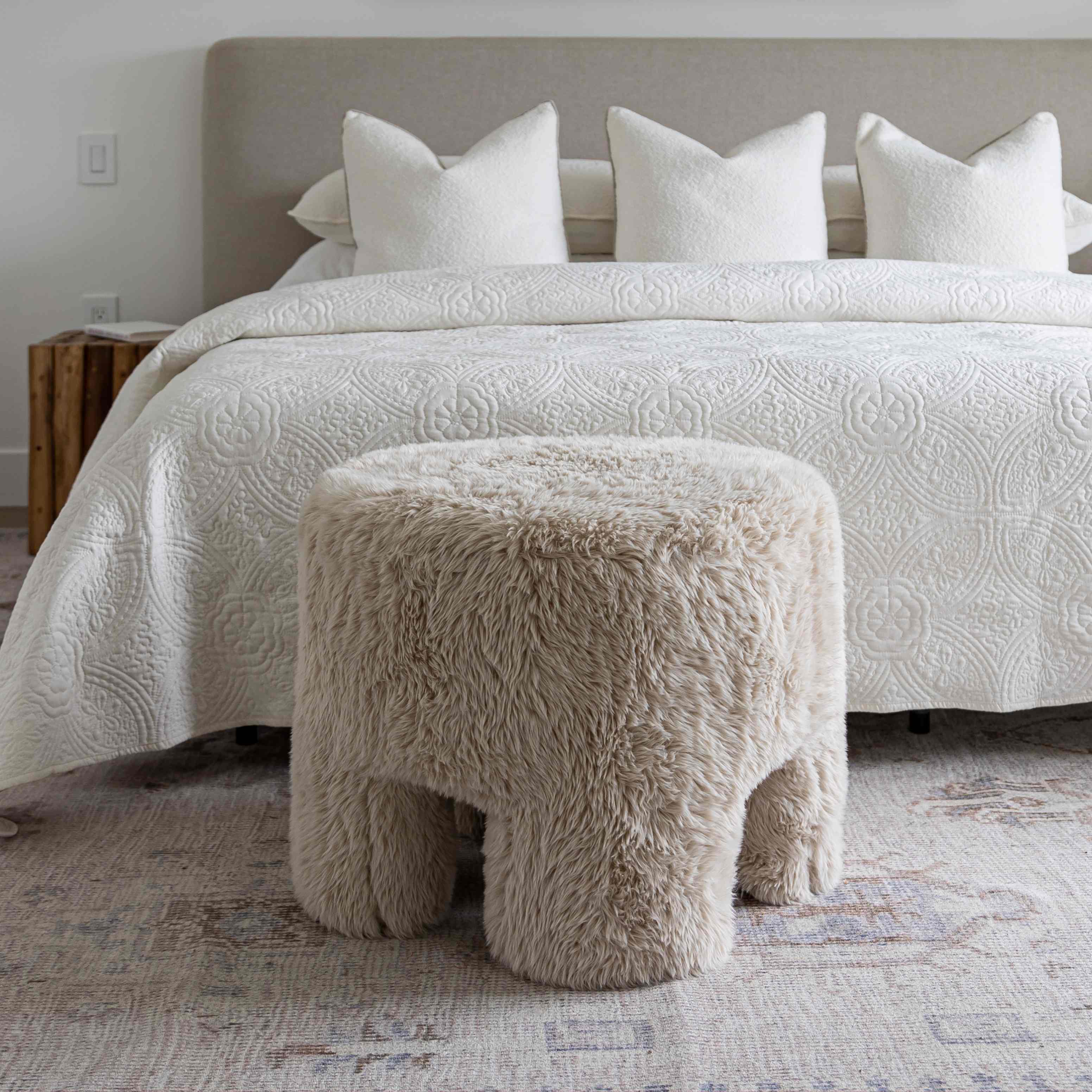 Ginger Ottoman - Downy Cream