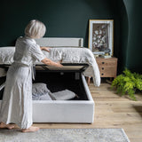 Josie King Storage Bed - Cream