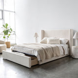 Lourdes Queen Storage Drawer Bed - Cream