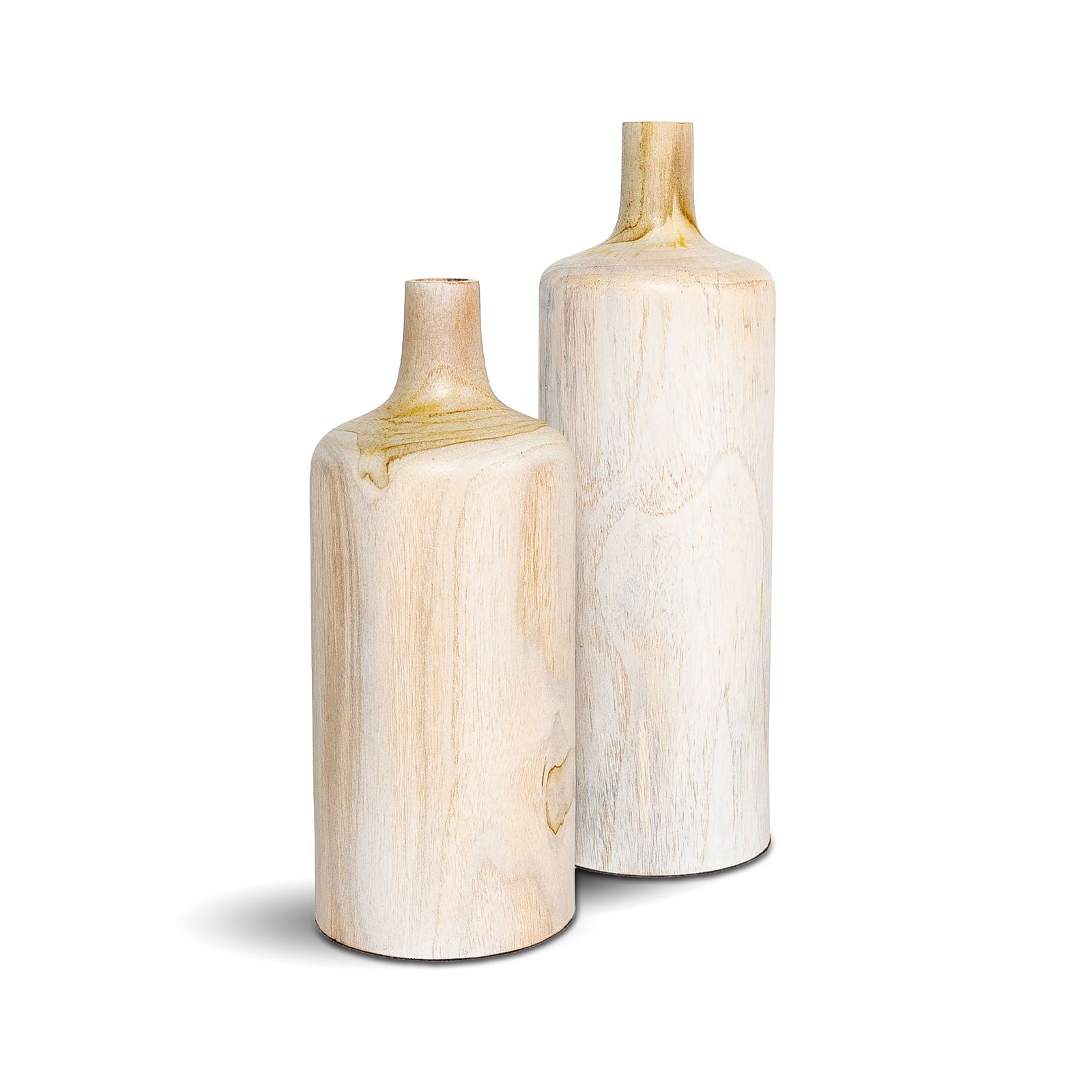 Natura Prado Vase Set of 2 - White Wash Teak