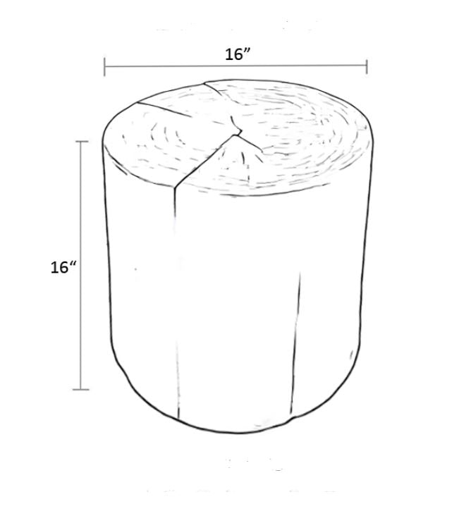 Nova Wide 16" Stump - Round - Black