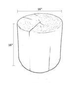 Nova Wide 16" Stump - Round - White