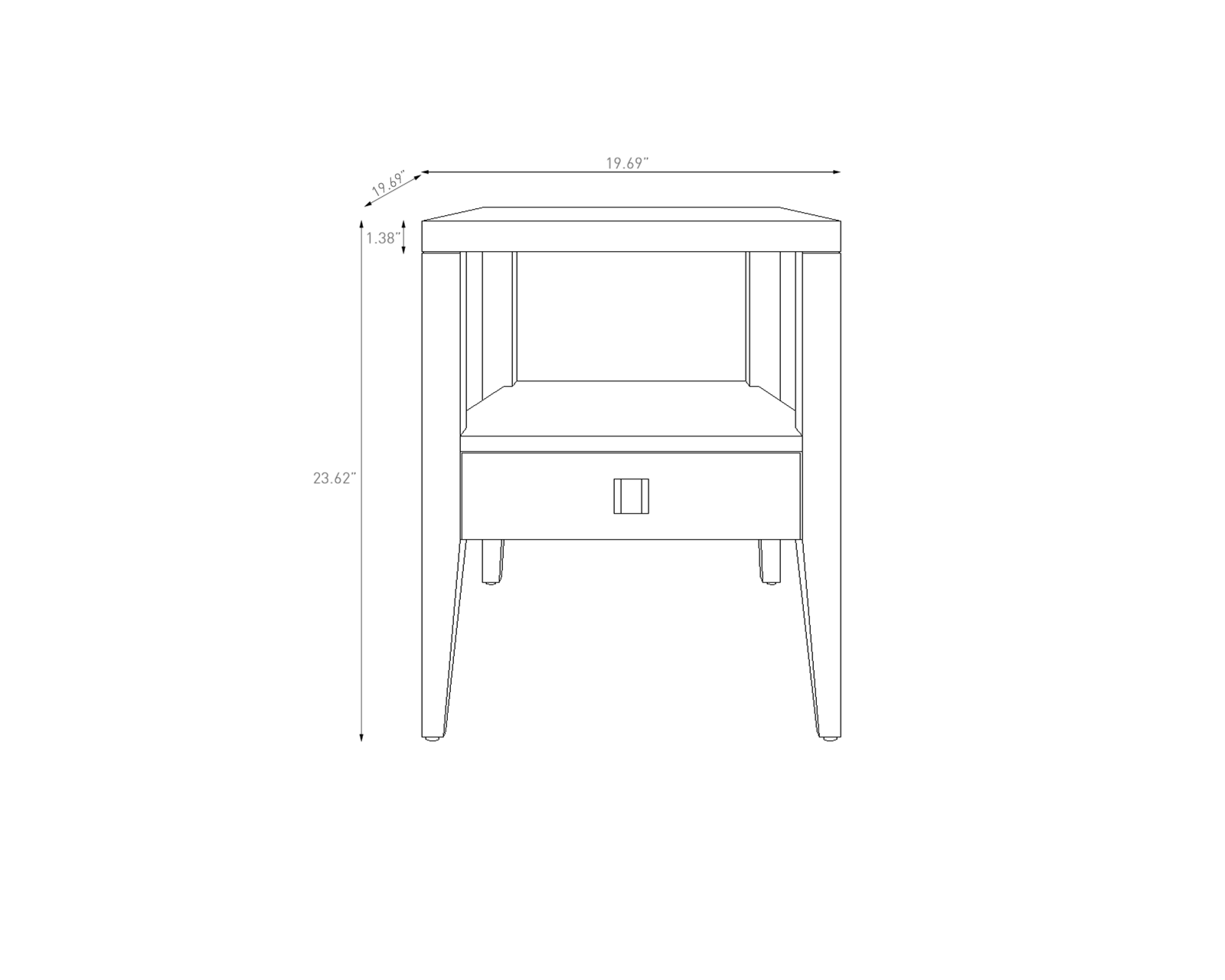 Hara 1 Drawer Accent Table - Frozen Walnut